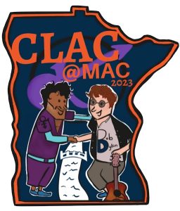 CLAC @ Mac logo featuring Prince and Bob Dylan